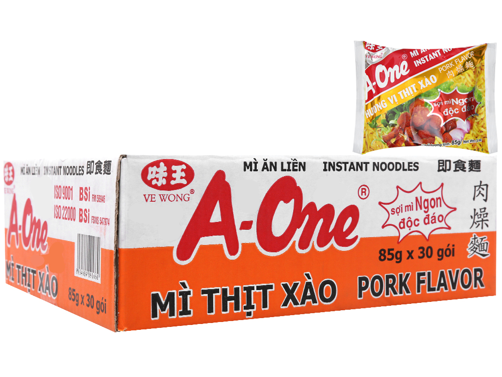 Mì Aone thịt xào gói 85g Thùng 30 gói